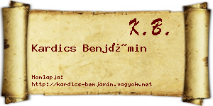 Kardics Benjámin névjegykártya