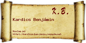 Kardics Benjámin névjegykártya