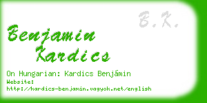 benjamin kardics business card