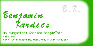 benjamin kardics business card